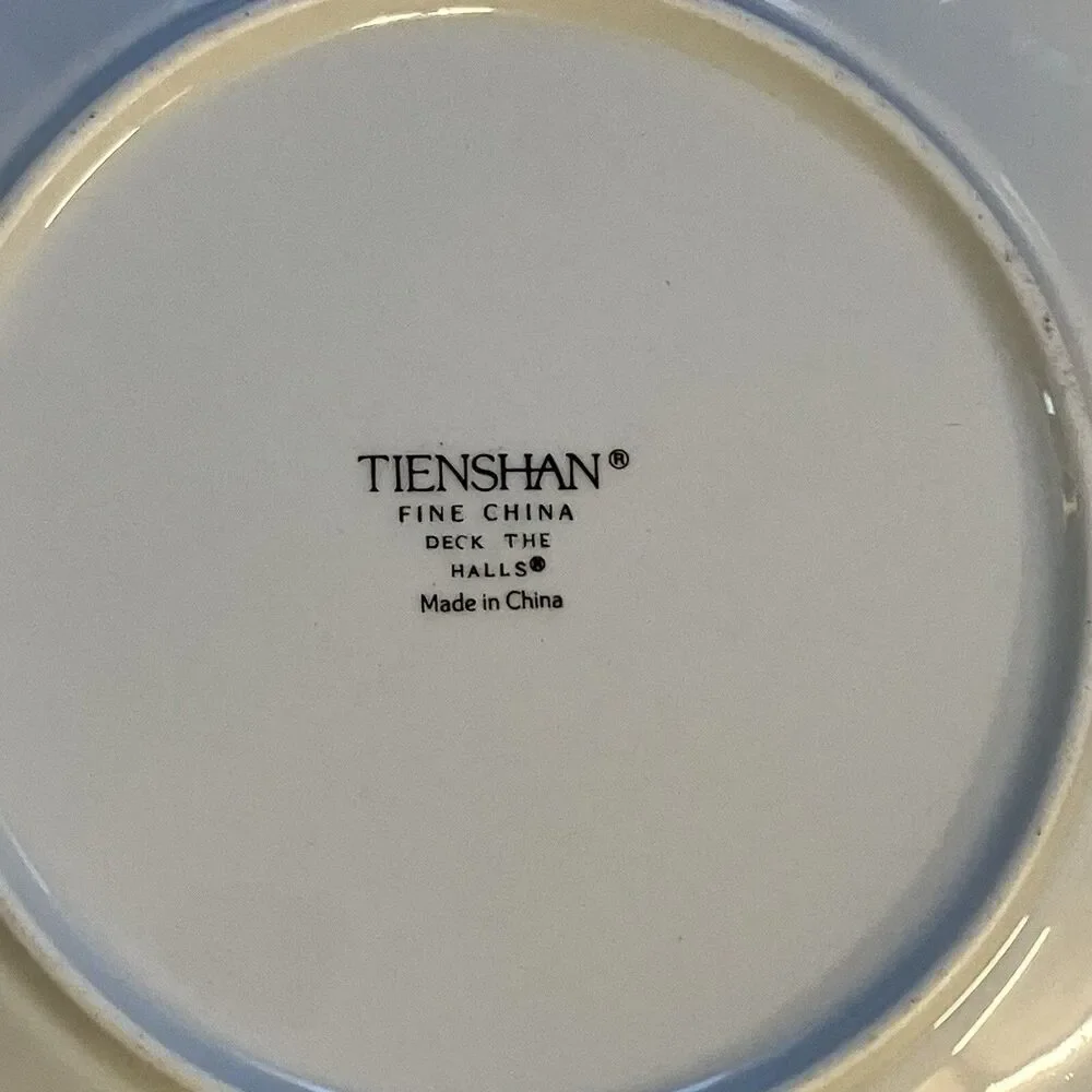 Tienshan Deck the Halls Salad Plate 12 Days of X-Mas Four Colly Birds Replace